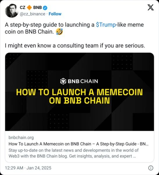 Trump-inspired memecoins gain traction on BNB Chain