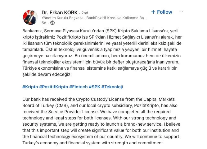 Turkish digital bank Bankpozitif to debut crypto custody with Taurus