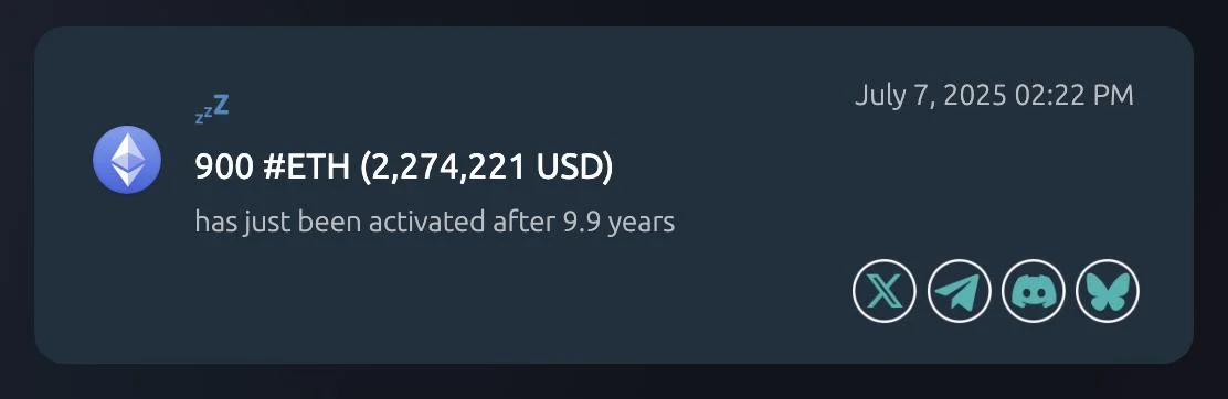 Two Ethereum Genesis wallets wake, move $2.9M ETH