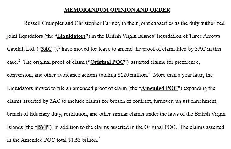 US court gives Three Arrows nod to increase its FTX claim to $1.53B