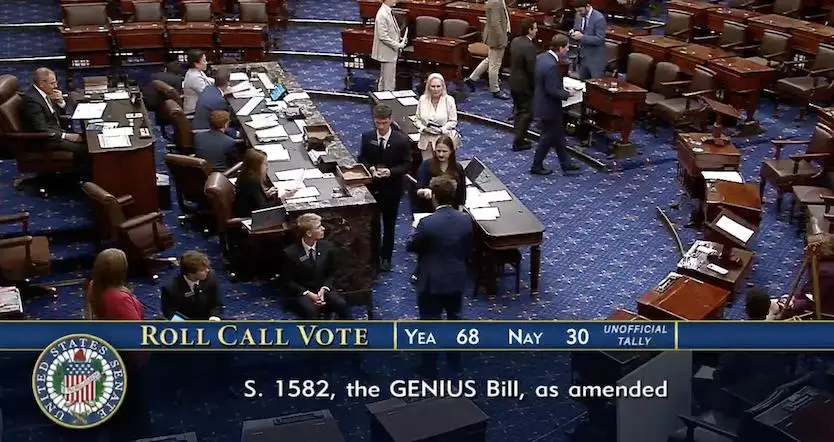 US Senate passes GENIUS stablecoin bill in 68-30 vote