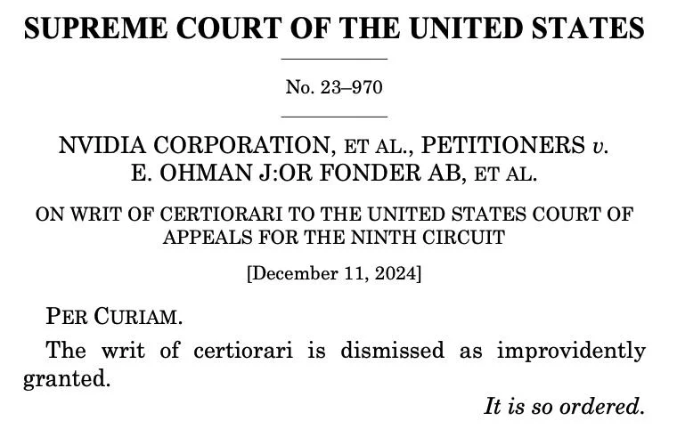 US Supreme Court bucks Nvidia’s appeal to dismiss crypto class suit