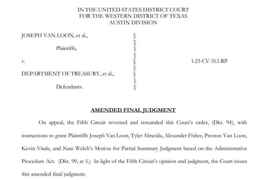 US Treasury’s OFAC can’t restore Tornado Cash sanctions, judge rules