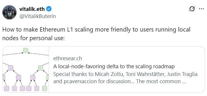 Vitalik Buterin proposes partially stateless nodes for Ethereum scaling