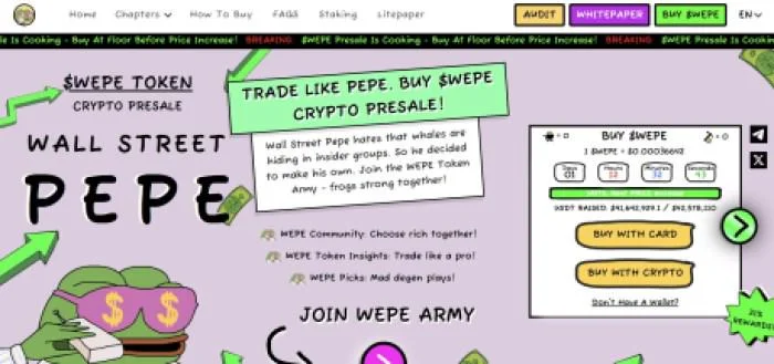 $WEPE Hits $40M as Meme Coin Market Recovers