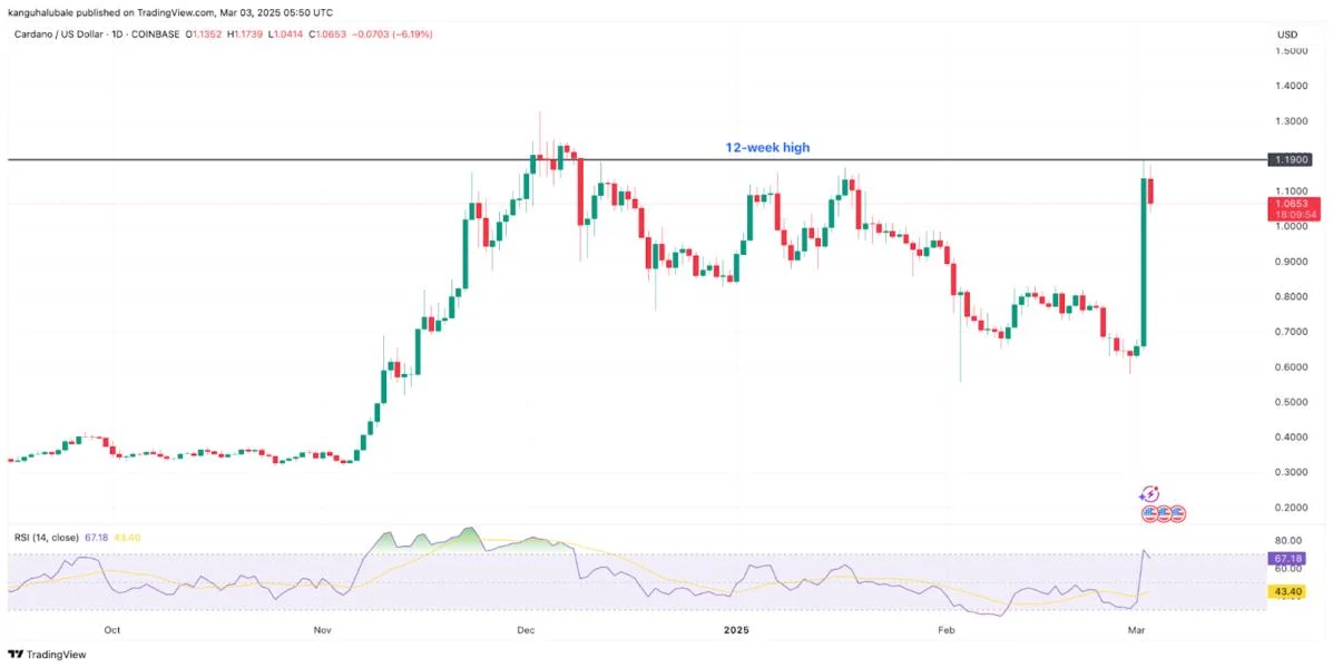 Why is Cardano (ADA) price up today?