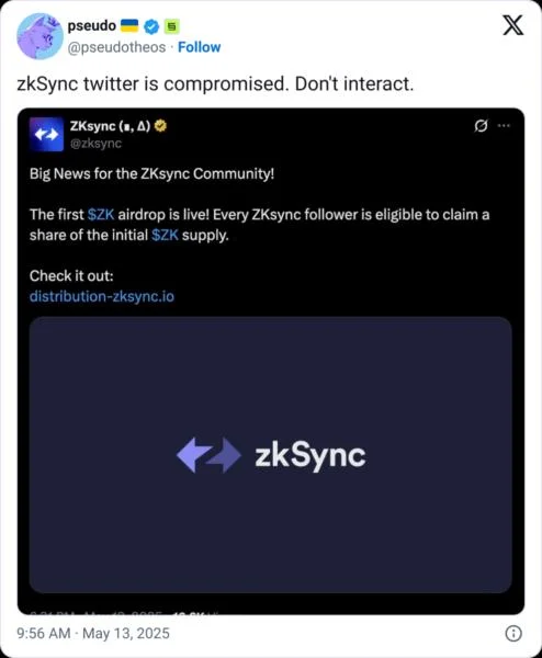 ZKsync X hacker posts false SEC probe in apparent effort to crash token